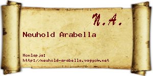 Neuhold Arabella névjegykártya